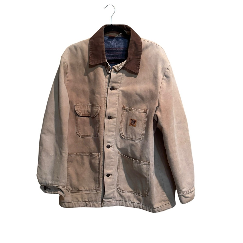 Vintage Big Ben‎ Jacket Mens 46 Brown Canvas Chore Blanket Lined Workwear USA